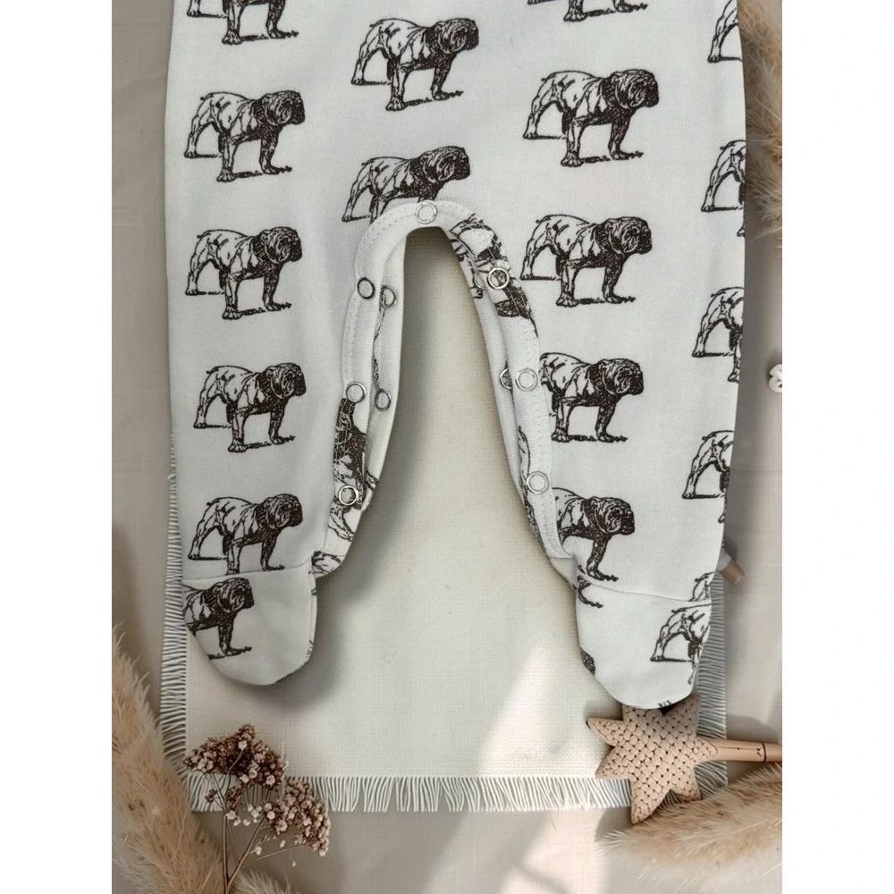 Kate Quinn English Bulldog Organic Cotton Footed Sleeper 0-3M